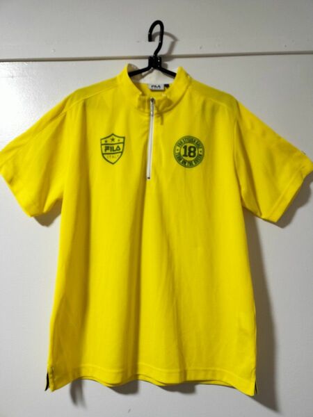 FILA　ゴルフ　ジップアップ　ポロシャツ　黄　メンズXL.LLサイズ GOLF