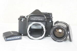 ① PENTAX ペンタックス 6×7 中判 フィルムカメラ TAKUMAR F4.5 75mm レンズ ファインダー セット 6405318021