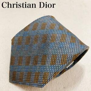 Christian Dior クリスチャンディオール ネクタイ 総柄 ドット ストライプ シルク 高級感 ハイブランド MONSIEUR ワンポイントロゴ O13