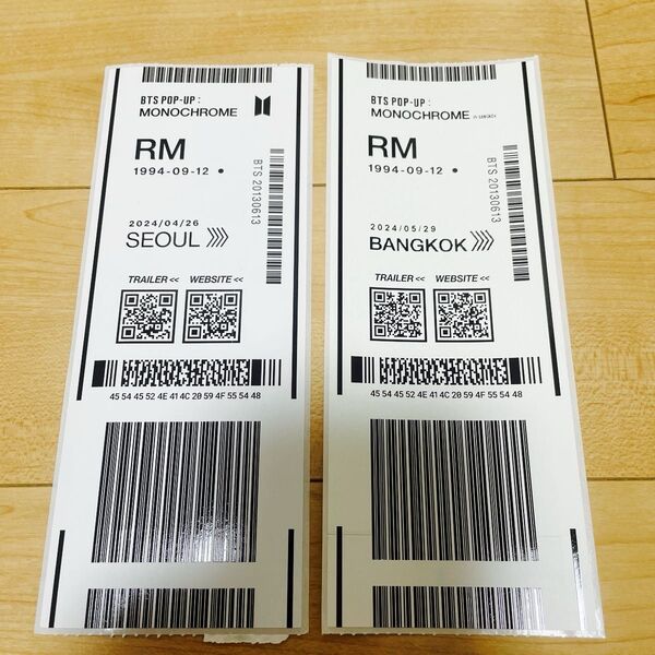 BTS MONOCHROME POPUP RM SEOUL BANGKOK 2種セット