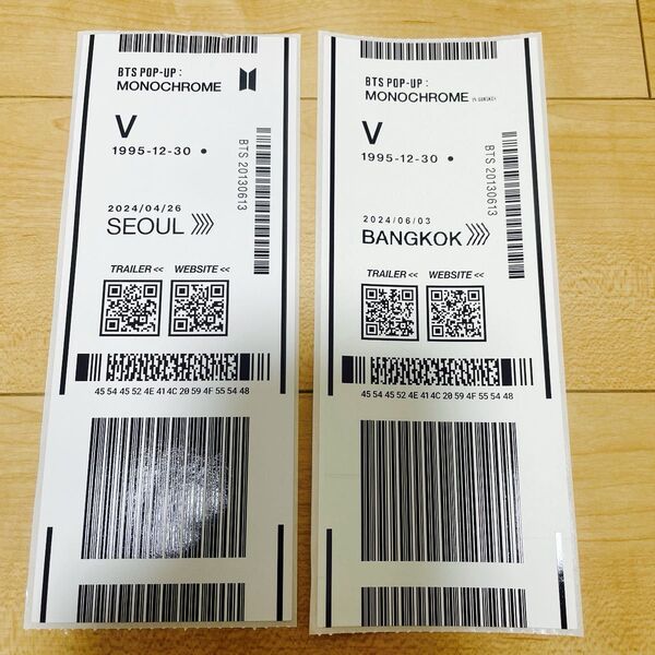 BTS MONOCHROME POP UP V テテ SEOUL BANGKOK 2種セット