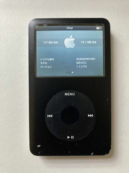 iPod classic 80GB 元気な中古バッテリーに交換済　iTunes同期動作確認済み左右音出しOK 表面に傷多め