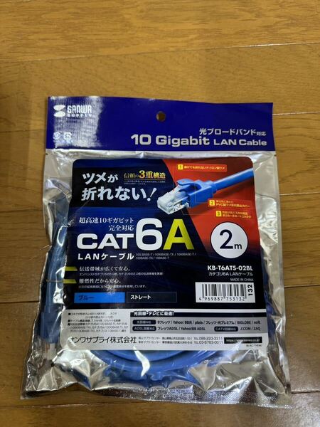 新品サンワサプライLANケーブル CAT6A 10ギガ　PS4 PS5