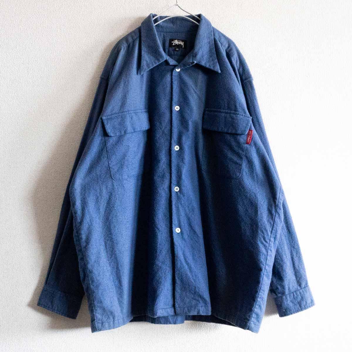 80s stussy デニムストライプシャツ 黒タグ ビンテージ 80s stussy デニムストライプシャツ 黒タグ ビンテージ