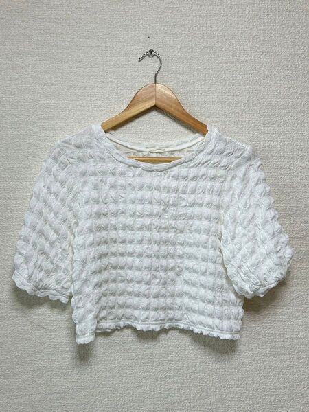 GU ポップコーン シャーリング トップス S 夏