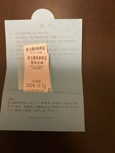 東武株主優待乗車券２枚普通郵便料込み12/31有効期限