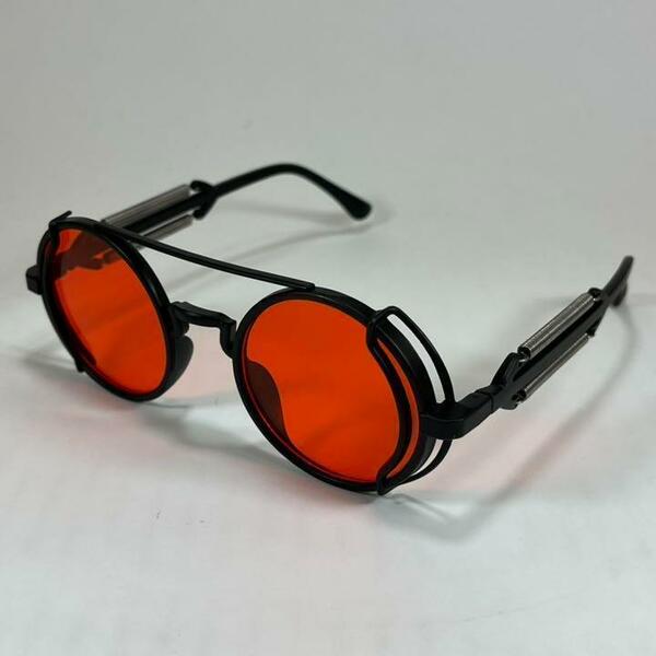 スチームパンク　サングラス　ラウンド　丸眼鏡　メガネ　色付きサングラス　新品