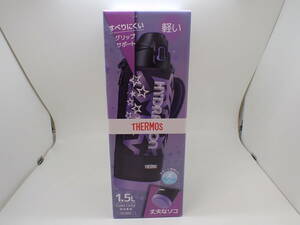 46146 * Thermos flask vacuum insulation sport bottle 1.5L keep cool exclusive use FJS-1500F black purple ru* unused 