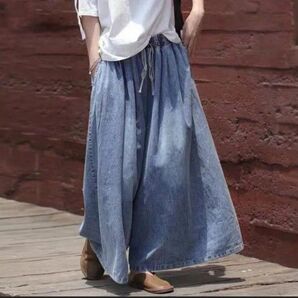デニムワイドパンツ
