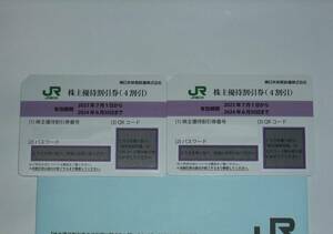 JR東日本　株主優待割引券　２枚　有効期限2024年6月30日まで