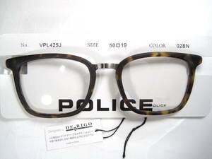 新品　POLICE　ポリス メガネフレーム　VPL425J　02BN ハバナ柄 べっ甲柄　眼鏡 伊達 フレーム 度なし DE RIGO