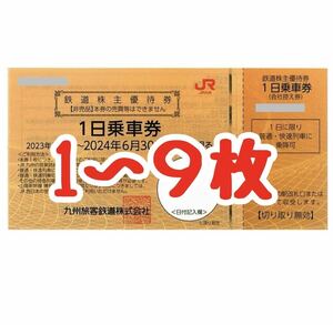 【送料無料】JR九州株主優待券 １日乗車券 1～９枚　有効期限:2024年6月30日