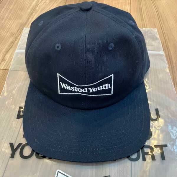 Wasted Youth ロゴ　キャップ CAP ネイビー 帽子