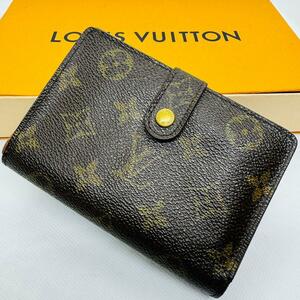 極美品 LOUIS VUITTON ルイヴィトン モノグラム ポルトモネビエ ヴィエノワ がま口 二つ折り財布 ウォレット M61663/CA0010