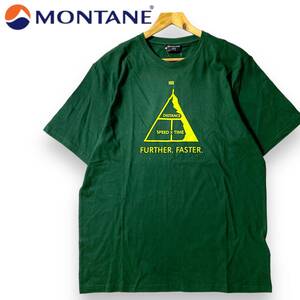 【L】新品 モンテイン プリント 半袖 Tシャツ MONTANE 吸水速乾コットン UVカット アウトドア 登山 春夏◆R791