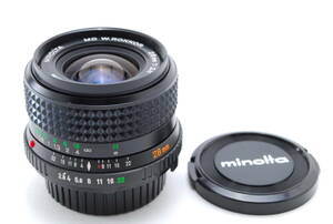Minolta MD W.ROKKOR 28mm f2.8 動作も写りもOKです。概ねキレイです。前後キャップ付きです。