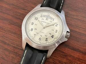□【売り切り】HAMILTON KHAKI ハミルトン カーキ H644510 デイデイト クォーツ メンズ 腕時計