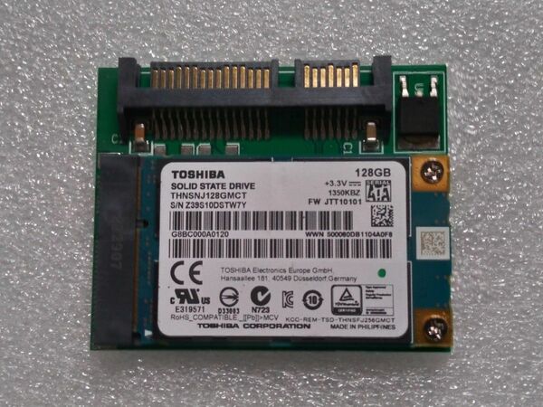 ★mSATA→SATA アダプター（新品）とmSATA SSD 128GB（中古）のセット！