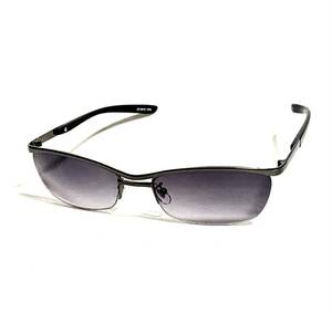 ブラックメタルフレーム スモークレンズ イケイケサングラス 薄いミラーレンズ かっこいいサングラス メンズサングラス 22191C