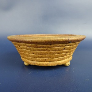 [ used ] bonsai pot Shimizu profit -ply small bowl long side approximately 8.7cm circle pot out . reality goods used pot 