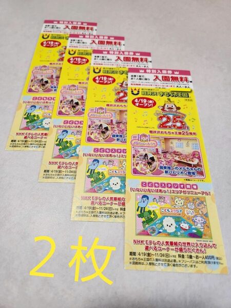 軽井沢おもちゃ王国　入園無料券　2枚