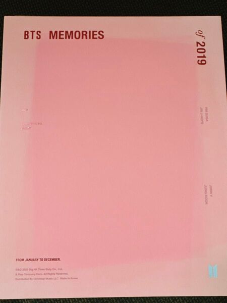 BTS Memories2019DVD