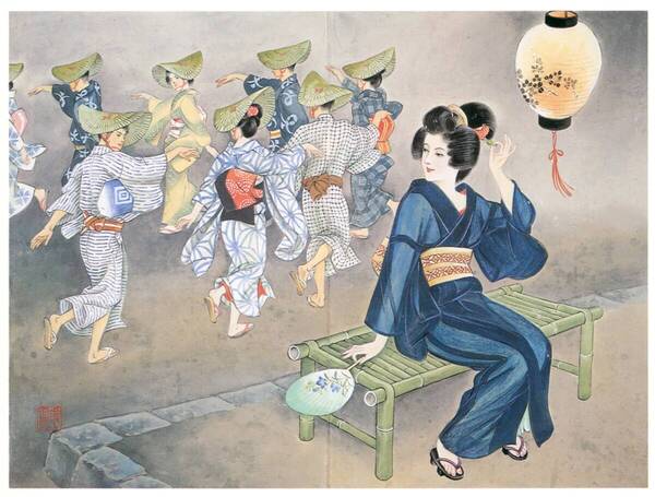 新品 高畠華宵「風俗美人十二ヶ月画帖 8月」の特殊技法高級印刷 A4版サイズ 額なし 特価980円(送料込)即決