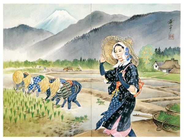 新品 高畠華宵「風俗美人十二ヶ月画帖 6月」の特殊技法高級印刷 A4版サイズ 額なし 特価980円(送料込)即決