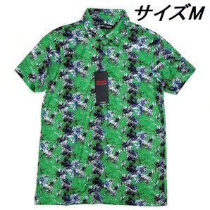 R455 新品 SRIXON スリクソン 春夏 松山英樹プロ着用モデル 半袖 ポロシャツ 総柄プリント グリーン M
