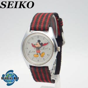 え05407/SEIKO セイコー/ミッキーマウス/手巻き/メンズ腕時計/数字/文字盤 シルバー/5000-7000
