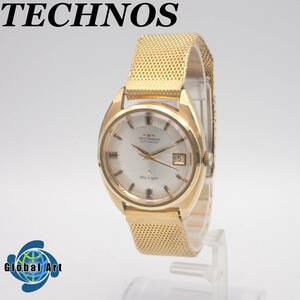 e05476/TECHNOS Tecnos / Skyline na-/ self-winding watch / men's wristwatch / cut glass / face silver 