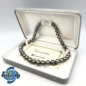 *E05454/book@ pearl / necklace / metal fittings SILVER/ pearl diameter approximately 10./ gross weight approximately 72g/ gray series / box attaching 