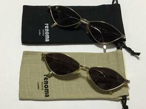  new goods * unused * renma Renoma sunglasses regular Vintage model triangle / screw frame color different 2 point case attaching 