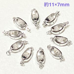 差し込み式 クラスプ☆シルバー☆10個セット☆11×7mm