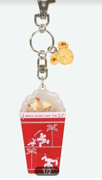 ディズニーポップコーンキーチェーン 動くポップコーン 新品未使用タグ付き×2