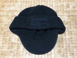 G-STAR RAW ORIGINALS DENIM ブラック ニット帽 帽子 