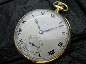 K14 чистое золото полная масса примерно 52.8g карманные часы smoseko механический завод античный Vintage Waltham Waltham оригинальный с футляром 