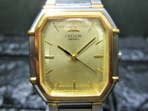 クレドール純正ブレス状態いいです　ガラス無傷　セイコー SEIKO CREDOR スクエア ゴールド 腕時計　メンズ