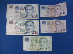  Singapore долларовая бакнота всего 109 доллар (50 долларовая бакнота ×2 листов 5 долларовая бакнота ×1 листов 2 долларовая бакнота ×2 листов ) зарубежный банкноты действующий старый банкноты #2381
