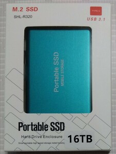 【美品】外付けポータブル SSD 16TB ブルー
