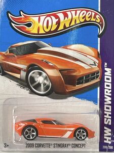 新品未開封 保管品 Mattel Hot Wheels ホットウィール ミニカー 旧ロゴ 2009 CORVETTE STINGRAY CONCEPT コルベット スティングレイ/316