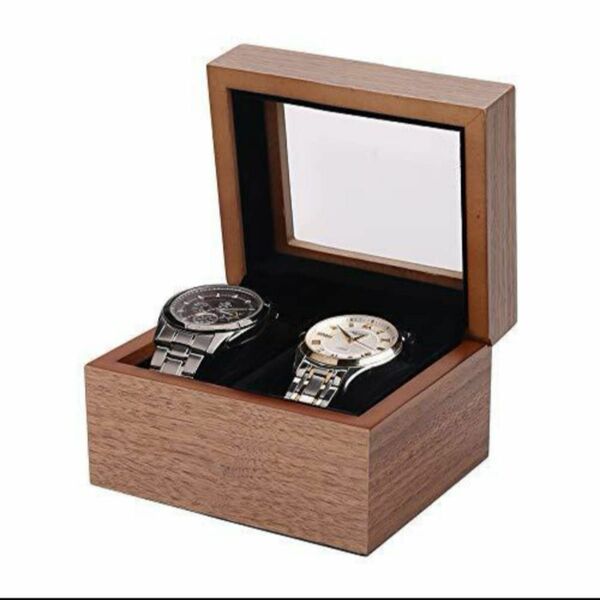 2本収納 木製 腕時計ケース 腕時計収納ケース 高級ウォッチボックス