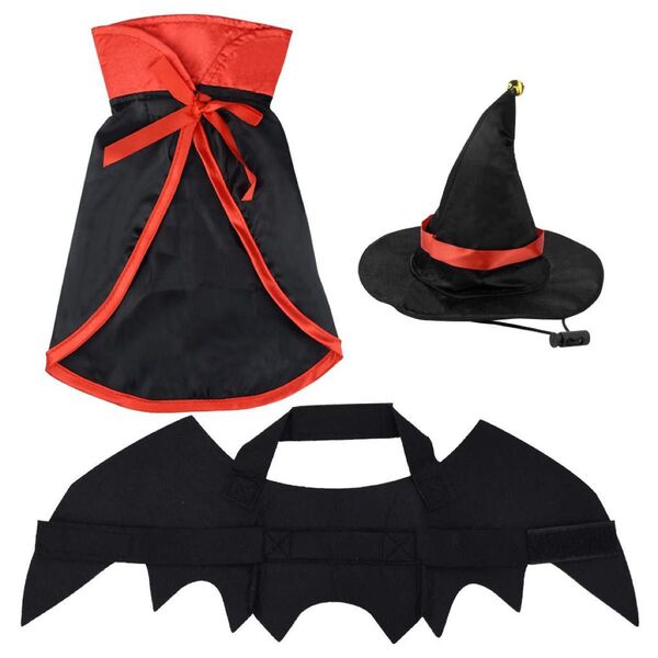ペット コスチューム ハロウィン 帽子 マント コウモリsサイズ