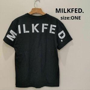 MILKFED. バックロゴプリント Tシャツ レディース ブラック