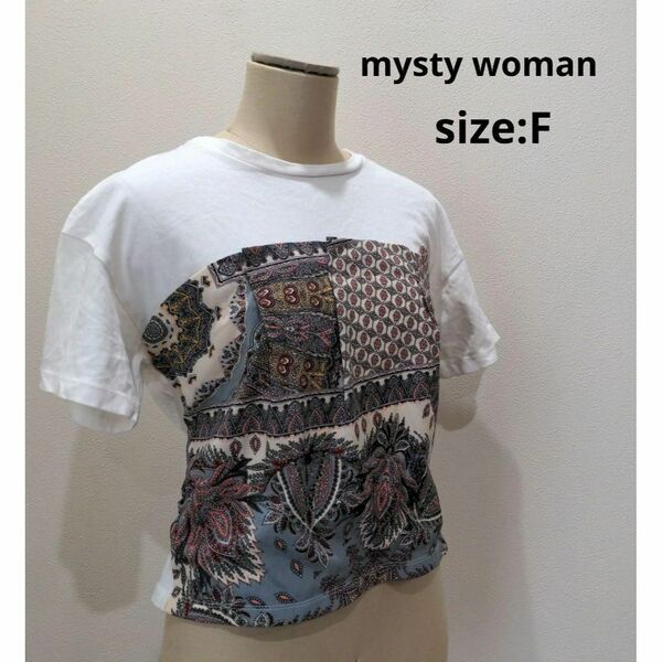 mysty woman バンダナ ドッキング Tシャツ 春夏 レディース F