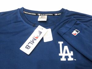 LL サイズ新品　MLB公式　ドジャース　XL ドライメッシュ　ロングスリーブ　Tシャツ　青 長袖