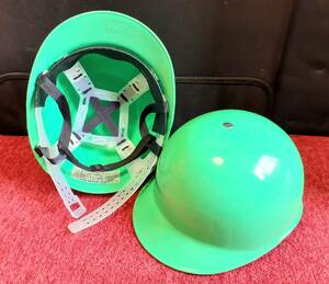 (電気/設備会社の未使用備品) トーヨー ヘルメット No.140(AE) 電気用・一般用保護帽 (兼用型) 2個 (黄緑色) 現状品 ※ 同梱不可