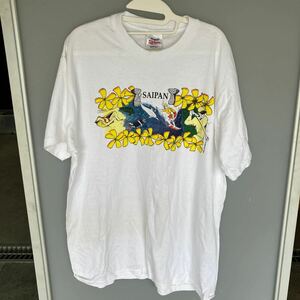 Tシャツ ホワイト 半袖Tシャツ 古着 USA ステッドマン ヘインズ 大人サイズ L（42-44）