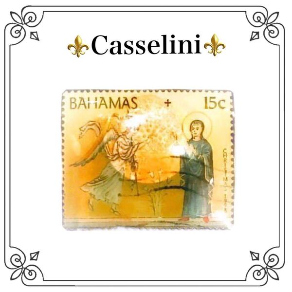 即決★新品★現品限り Casselini キャセリーニ *アクセサリー*バハマ 古切手プリント*ピンバッジ レトロ 個性的 ブローチ アクセサリー