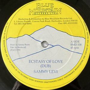 ■1991年 UK盤 Sammy Levi - Ecstasy Of Love (Dub) / George Nooks - Love At First Sight (First Dub) 12”EP BMD 108 Blue Mountain